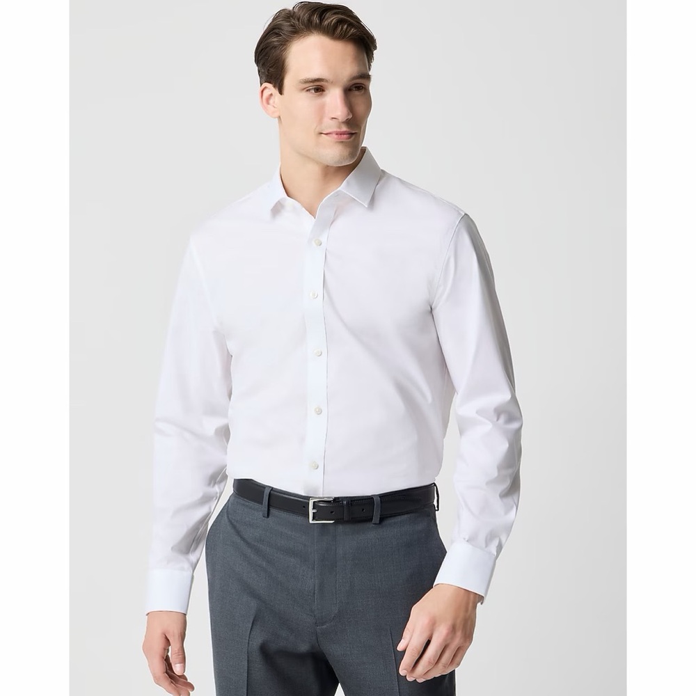 NWT! J Crew Factory - Men’s Wrinkle-Free Dress Shirt - White - XXL